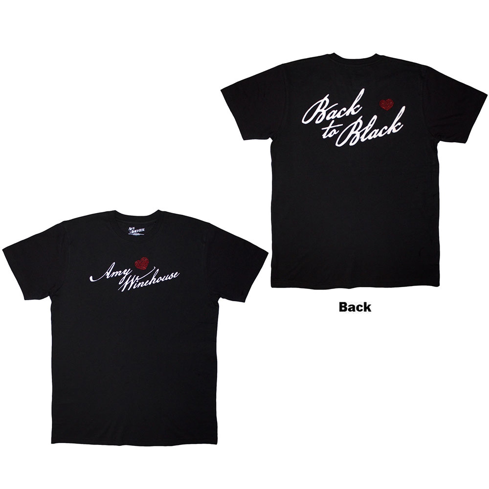 Amy Winehouse - Back To Black Heren Tshirt - Zwart